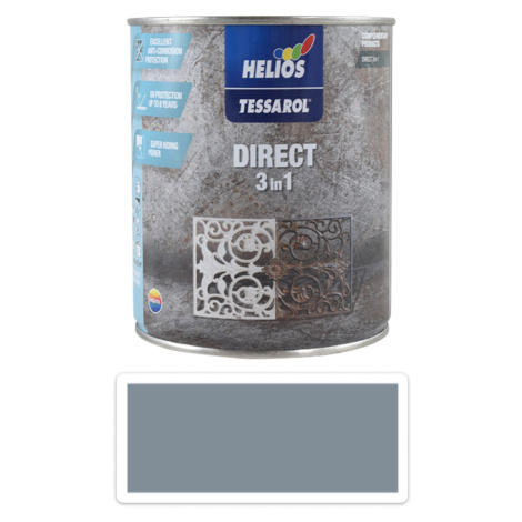 TESSAROL Direct 3in1 - antikorozní barva na kov 0.75 l Středně šedá RAL 7046 HELIOS PREISSER