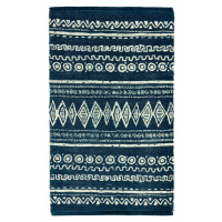 Modro-bílý bavlněný koberec Webtappeti Ethnic, 55 x 110 cm