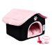 Petproducts Domek růžovo černý 40 × 40 × 34 cm