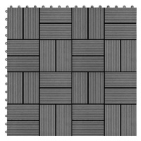 SHUMEE Terasové dlaždice z dřevoplastu 30 × 30 cm, 11 ks, 1 m2, šedé