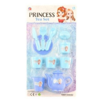 Dudlu Sada dětské plastové nádobí modré pro princezny na kartě
