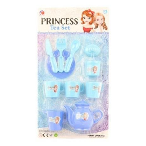 Dudlu Sada dětské plastové nádobí modré pro princezny na kartě