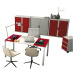 Paperflow Žaluziová skříň easyOffice®, 2 police, výška 1040 mm, červená / bílá