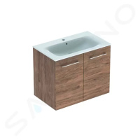 Geberit 501.258.00.1 - Umyvadlová skříňka 635x788x480 mm, s umyvadlem, 2 dvířka, ořech hickory