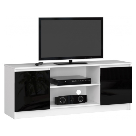 Ak furniture TV stolek Beron 140 cm černý lesk/bílý