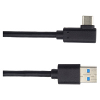 PremiumCord Kabel USB-C, zahnutý konektor 90° - USB 3.0 A/M, 2m - ku31cz2bk
