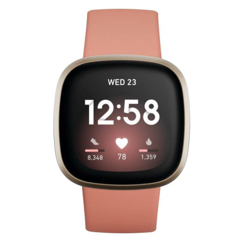 Chytré hodinky Fitbit Versa 3 FB511GLPK / 41 mm / GPS / Pink Clay/Soft Gold Aluminum / ZÁNOVNÍ