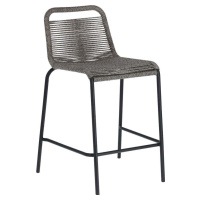 Šedá barová židle s ocelovou konstrukcí Kave Home Glenville, výška 62 cm