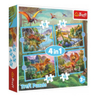 Puzzle 4v1 Unikátní dinosauři 28,5x20,5cm v krabici 28x28x6cm