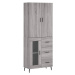 vidaXL Skříň highboard šedá sonoma 69,5 x 34 x 180 cm kompozitní dřevo