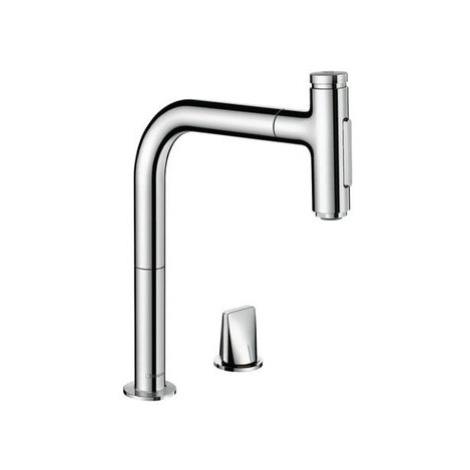 Dřezová baterie Hansgrohe Metris Select M71 s vytahovací sprškou chrom 73818000