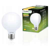 LED žárovka E27 G95 8W = 75W 3000K Teplá Globe Mléčná Filament LUMILED