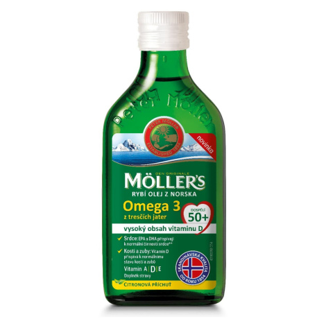 Mollers Omega 3 D+ rybí olej 250 ml