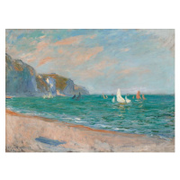 Monet, Claude - Obrazová reprodukce Boats Below the Pourville Cliffs; Bateaux Devant les Falaise