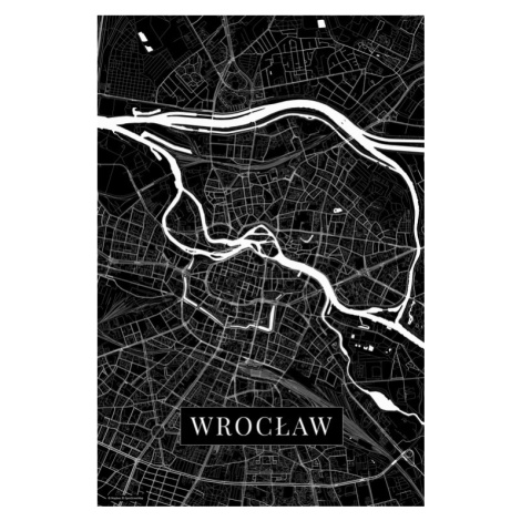 Mapa Wroclaw black, POSTERS, 26.7 × 40 cm