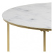 Actona Konferenční kulatý stolek Bolton 2 bílý mramor/zlatá