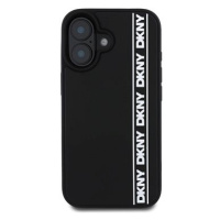 DKNY 3D Rubber Repeat Logo Line Zadní Kryt pro iPhone 16 Black