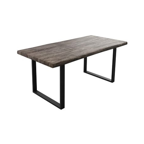 DELIFE Jídelní stůl Edge 180 × 90 cm XL platinová akácie tenká podnož černá