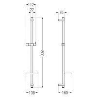 MEXEN DQ Posuvný držák sprchy s mýdlenkou, 80 cm, černá 79381-70