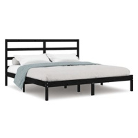 Rám postele černý masivní dřevo 180 × 200 cm Super King, 3104952