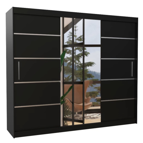 ArtAdrk Šatní skříň SALTO | 250 cm Barva: Černá