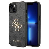 Guess PU 4G Metal Logo kryt iPhone 15 šedý