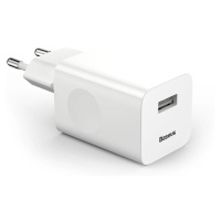 Baseus nabíječka Quick Charger síťová nabíječka EU adaptér USB Quick Charge 3.0 QC 3.0 bílá (CCA