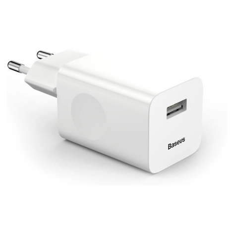 Baseus nabíječka Quick Charger síťová nabíječka EU adaptér USB Quick Charge 3.0 QC 3.0 bílá (CCA