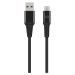Kabel XQISIT NP Cotton braided micro USB to USB-A 2.0 20 black (50878)