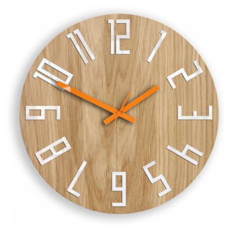 ModernClock Nástěnné hodiny Slim Mit hnědo-oranžové
