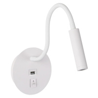 Brilagi Brilagi - LED Flexibilní nástěnná lampa s USB portem MAYA LED/3W/230V bílá