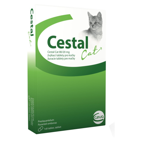 Cestal Cat žvýkací tablety pro kočky 8 ks