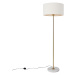 Moderní stojací lampa mosazná se stínítkem bílá 50cm - Kaso