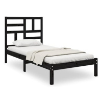 Rám postele černý masivní dřevo 100 × 200 cm, 3105944