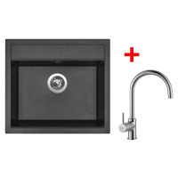 Sinks SOLO 560 Metalblack + Vitalia SOLO 560 Metalblack + Vitalia