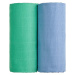 Sada 2 bavlněných osušek v zelené a modré barvě T-TOMI Tetra, 90 x 100 cm