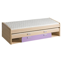 Dolmar Dětská postel s přistýlkou CORNETO L16 Barva: Jasan coimbra / fialová