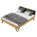 Dubová postel Tero Soft, čalouněná 140x200 cm, dub, masiv