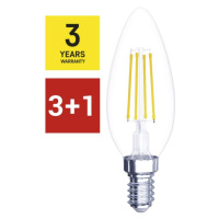 3 + 1 zdarma – LED žárovka Filament svíčka / E14 / 6 W (60 W) / 810 lm / neutrální bílá