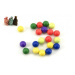 Kuličky cvrnkací nerozbitné barevné 20ks 1,5 cm 3 barvy látkového pytlíčku