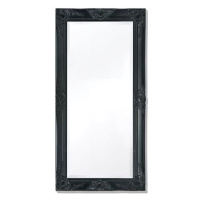 Nástěnné zrcadlo barokní styl 100x50 cm černé