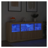 vidaXL Příborník s LED osvětlením dub sonoma 142,5 x 37 x 67 cm