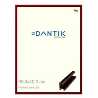 DANTIK rámeček 30 × 40, ALU profil 7269 Červený Rubin broušený plexi čiré