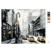 Malování podle čísel - ULICE V NEW YORKU A TAXÍKY Rozměr: 80x100 cm, Rámování: vypnuté plátno na