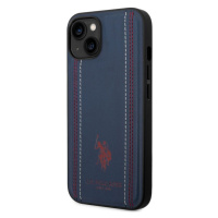 Pouzdro U.S. Polo PU Leather Stitched Lines iPhone 14 Plus Navy