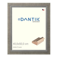 DANTIK rámeček 40 × 50, AMALFI šedý sklo čiré