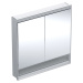 Geberit ONE - Zrcadlová skříňka s LED osvětlením, 900x900x150 mm, 2 dvířka, s nikou, vestavná, h