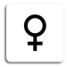 Accept Piktogram "WC ženy IV" (80 × 80 mm) (bílá tabulka - černý tisk bez rámečku)