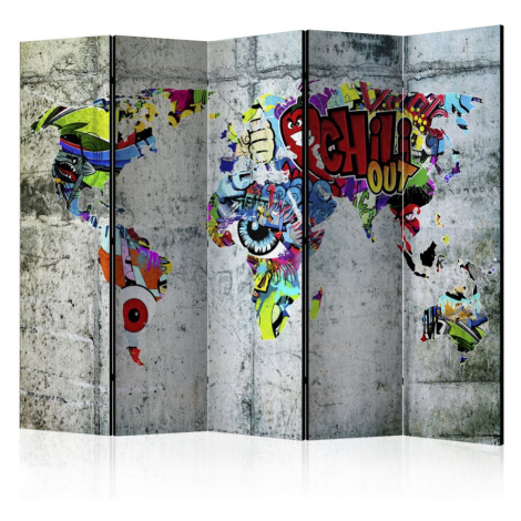 Paraván Graffiti World Dekorhome Artgeist