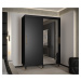 Šatní skříň Abi Calipso T2 Barva korpusu: Černá, Rozměry: 150 cm, Dveře: Černá + zrcadlo
